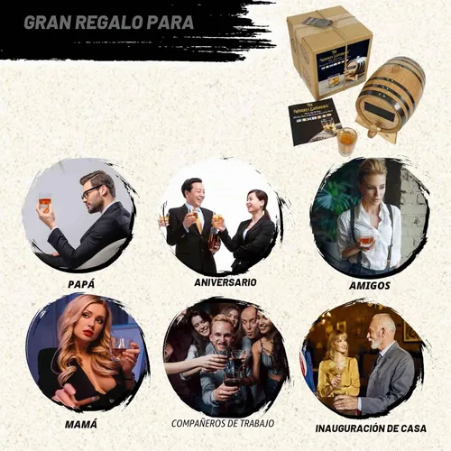Vista 9 de The Whiskey Experience - Kit de elaboración de whisky prémium con barril de envejecimiento de roble de 1 litro y 10 esencias de sabor a licor, hace