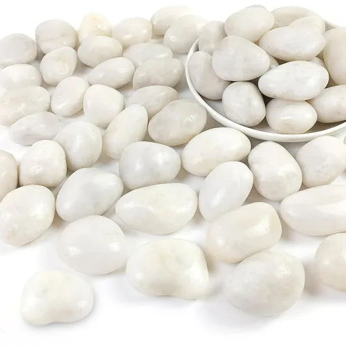 Vista 10 de Piedras de jade de 2 libras para plantas de interior, piedras pulidas naturales de 0.7 a 1.2 pulgadas, rocas decorativas de río para suculentas
