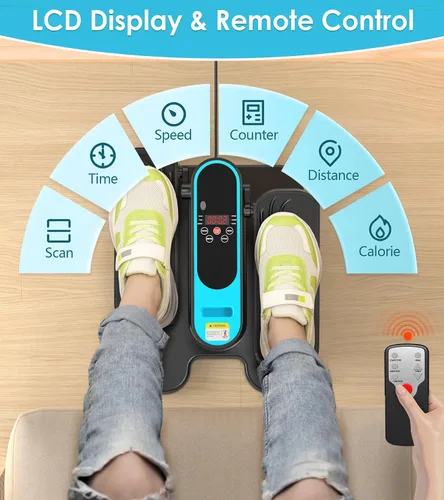 Vista 3 de 2025 New Under Desk Elliptical Machine,Portable Seated Pedal Exercise Machine for Seniors,Mini Leg Exerciser with 5 Adjustable Speeds&Remote