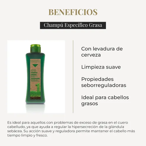 Vista 3 de Salerm Biokera Champú específico para cabello graso unisex, 10.8 onzas
