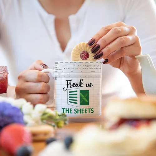 Vista 3 de Taza divertida de contador de Freak In The Sheets, regalos divertidos de contabilidad de fantasmas para hombres, mujeres, compañeros de trabajo