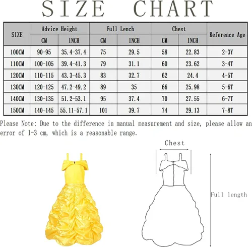 Vista 5 de WEYLIISA Vestido Belle disfraz de princesa vestidos en capas para niña