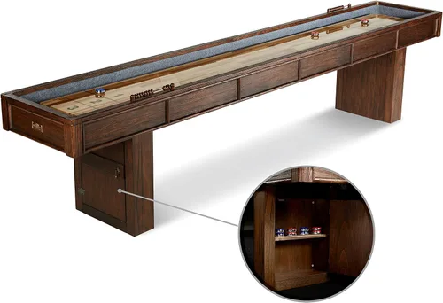 Vista 11 de Barrington Billiards 12' Webster Shuffleboard Table with Scratch-Resistant Playfield and 8 Puck Set