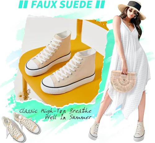 Vista 4 de ALTOCIS Zapatillas altas con purpurina y plataforma media con lentejuelas brillantes para mujer, zapatos para caminar con plataforma brillante
