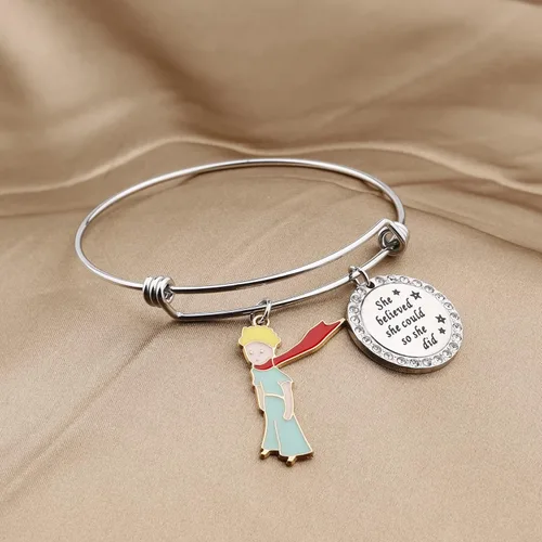 Vista 3 de The Little Prince Jewelry She Believe She Could So She Did - Pulsera inspirada en el príncipe y su planeta, regalos de películas de televisión
