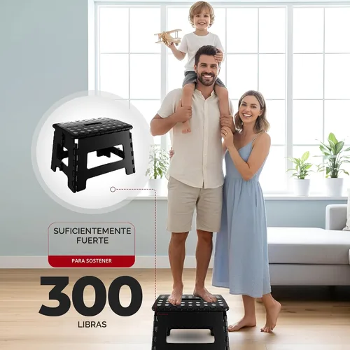 Vista 4 de Utopia Home - Taburete plegable, taburete de pie de 9 pulgadas de ancho, soporta hasta 300 libras, de plástico ligero para cocina, baño y sala