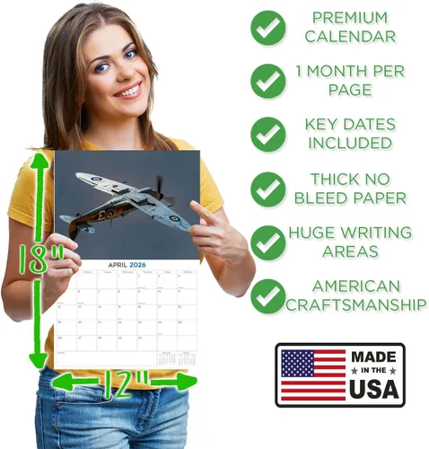 Vista 318 de Calendario de grises africanos 2025 2026 – Planificador mensual de pared de aves africanas – 12 x 18 pulgadas (abierto), calendario de pared