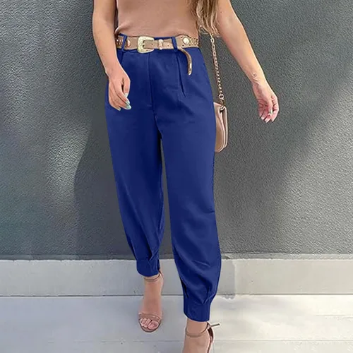 Vista 9 de Mnyycxen Business Pants for Women HighSmocked Comfortable StreetStyle Trousers Fashion 2024 Tapered Pant Sweatpants Pant