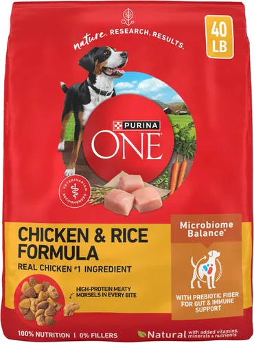 Vista 12 de Purina ONE Comida seca para perros con fórmula de pollo y arroz, bolsa de 31.1 libras
