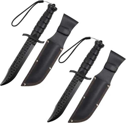 Vista 8 de Lasnten - Juego de 2 cuchillos falsos para entrenamiento Karambit con funda for Beginner Plastic Airsoft Knife Trainer Tool for Halloween Props