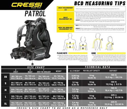 Vista 6 de Cressi Paquete de patrulla de viaje: completo con Patrol BCD, MC9/Regulador compacto, Octopus Compact, Donatello Console 2 y bolsa Piper