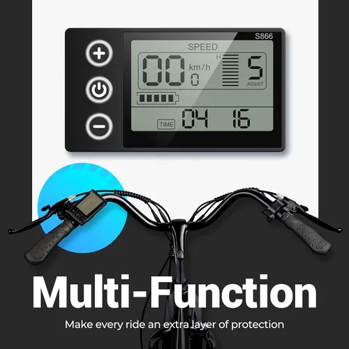 Vista 5 de Geemax - Triciclo eléctrico para adultos, 20 pulgadas x 4.0 con neumáticos de grasa, pico de 500 W, 15 MPH, 36 V, 13 Ah, batería de litio