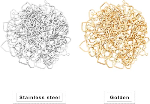 Vista 5 de UNICRAFTALE Heart Stainless Steel Charms Open Heart Floating Pendants Hollow Charms for DIY Jewelry Bracelets Necklace Making