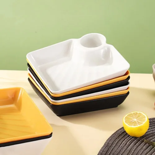 Vista 6 de Housoutil Bandeja cuadrada para papas fritas con asas resistentes para aperitivos decorativos para servir alimentos