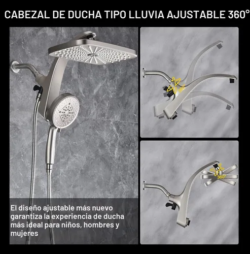 Vista 6 de Rain Shower Head with Handheld Showerhead, Nickel 1.75GPM 460311 Níquel
