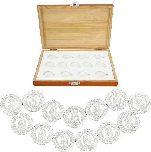Vista 13 de TINGKU Guadalupe Monedas de boda Arras de Boda Catolica Recuerdos Para Boda con Monedas de Oro Decoracion Para Bodas con Caja de Madera