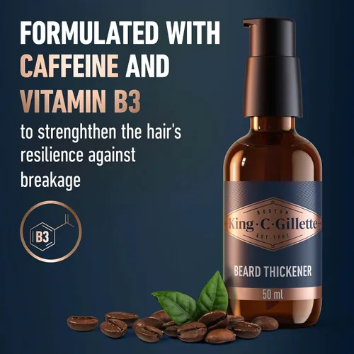Vista 5 de King C. Gillette Espesante de barba formulado con complejo de vitamina B y cafeína, 1.7 onzas