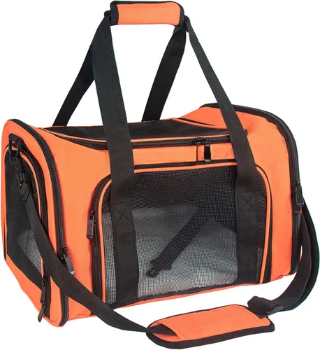 Vista 14 de Transportador de lados suaves para perros y gatos pequeños y medianos, aprobado por la aerolínea TSA, plegable, para mascotas, color negro