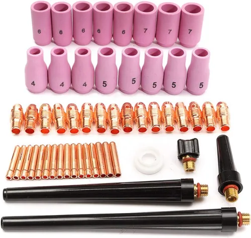 Vista 8 de 5 unids TIG soldadura 57Y02 tapa trasera larga para la antorcha de soldadura TIG wp 17 18 26 consumibles de Tig de la serie Suministros de soldadura