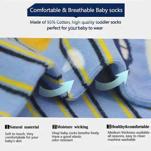Vista 4 de Calcetines antideslizantes para niños pequeños con agarre 12 pares de calcetines antideslizantes para niños y niñas para niños de 1 a 7 años