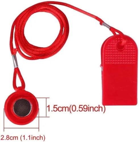 Vista 3 de Llave de seguridad para cinta de correr, imán de cinta de correr universal, bloqueo de seguridad con interruptor redondo, para la mayoría