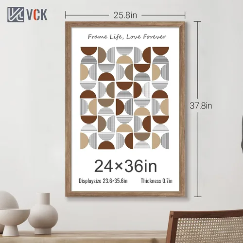 Vista 152 de VCK Marcos para póster de madera maciza de 22.375 x 34 pulgadas, marco de fotos A1 negro con montaje en pared, paquete de 3