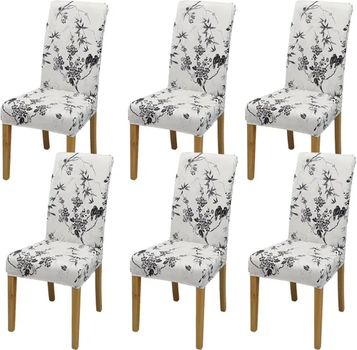 Vista 112 de Fundas para Sillas de Comedor, Juego de Fundas para Sillas de Comedor de 4 Piezas, Fundas Elásticas para Sillas de Cocina, Fundas para Sillas
