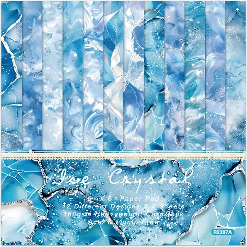 Vista 21 de 24 hojas de papel para álbumes de recortes de Navidad, patrones de 6 pulgadas, suministros diseñados para San Valentín, Navidad, manualidades