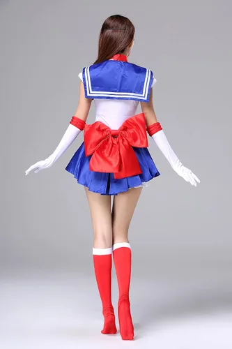 Vista 3 de AXVJKRTU Disfraces marineros cosplay para mujer Tsukino Moon Anime vestido talla EE.UU. Adulto Niño