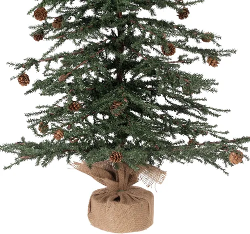 Vista 4 de vickerman Carmel árbol de Pino con conos de pino y 294 Base de PVC en Burlap., Plástico, Sin iluminar, 42