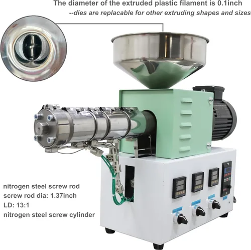 Vista 2 de TECHTONGDA Extrusora de filamento ABS PLA Máquina de prensado de plástico Solo tornillo Rod 0.1 pulgadas Diámetro de extrusión Filamento de diámetro
