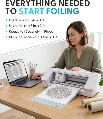Vista 3 de Silhouette Heat Pen Set para Cameo 5, Curio 2 y Portrait 4 Cordless Heat Foil Pen with 1mm & 2.5mm Tips for Clean, Permanent Foil Designs
