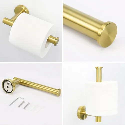 Vista 3 de NearMoon 2 piezas de accesorios de baño, anillo de toalla y soporte de papel higiénico, colgador de toallas de baño de acero inoxidable y soporte
