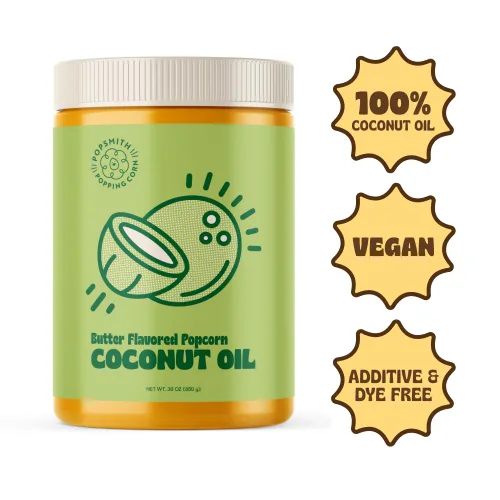 Vista 6 de Popsmith Aceite de coco con sabor a mantequilla de palomitas de maíz, aceite de palomitas de maíz de 30 onzas, hace palomitas de maíz estilo cine
