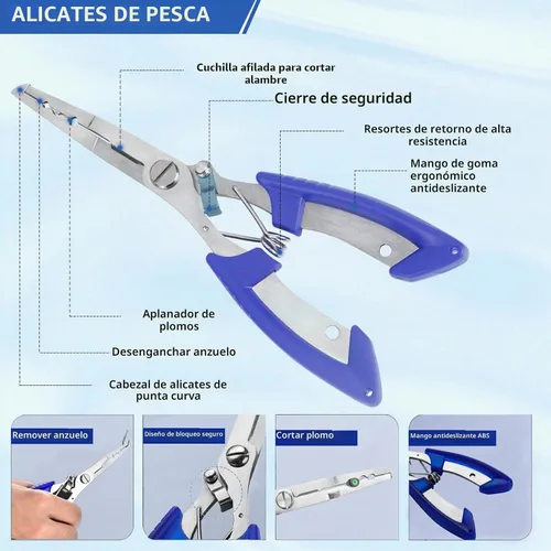 Vista 2 de XBLACK Kit de herramientas de pesca, alicates de pesca, pinza de pescado, báscula de pesca, herramientas de agarre de pescado, equipo de pesca 6