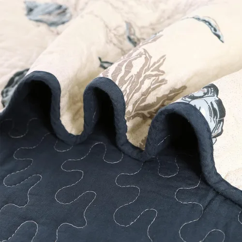 Vista 7 de Comforbed Qucover - Colchas costeras tamaño King, 3 piezas con temática de playa con diseño de estrellas de mar y conchas azules, colchas costeras