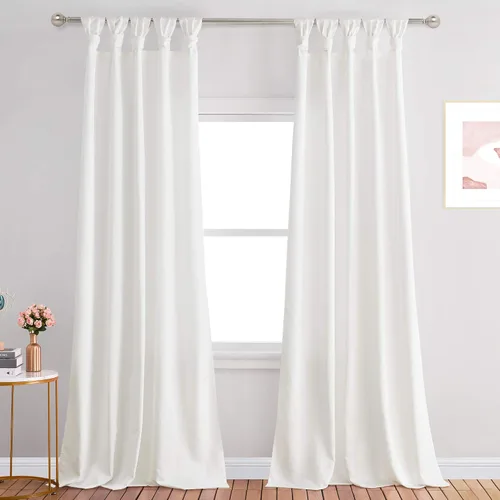 Vista 5 de EcoDrapes Paneles de cortina macizos con pestañas trenzadas para casa de lujo (rosa bebé, 52 pulgadas de ancho por 63 pulgadas de largo, 1 panel)