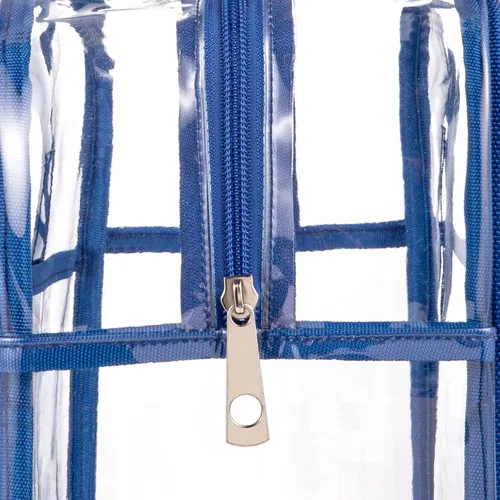 Vista 6 de Bolsa de aseo grande y gruesa de PVC con cremallera, bolsa transparente para cosméticos para el trabajo diario, viajes, deportes