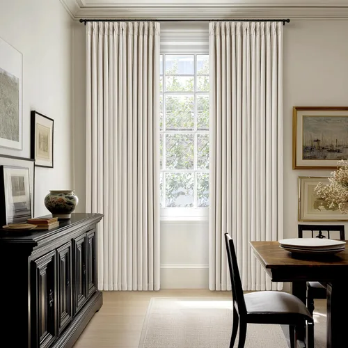 Vista 128 de Juego de 2 paneles de cortinas plisadas negras de 80 pulgadas para sala de estar, cortinas plisadas de lino con forro de 80 pulgadas de largo, 100%