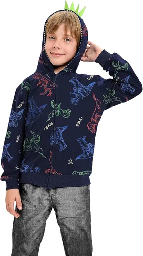 Vista 2 de Sudadera con capucha para niños pequeños, sudadera con capucha para bebé, con cremallera, abrigo de manga larga para invierno, camisas con capucha
