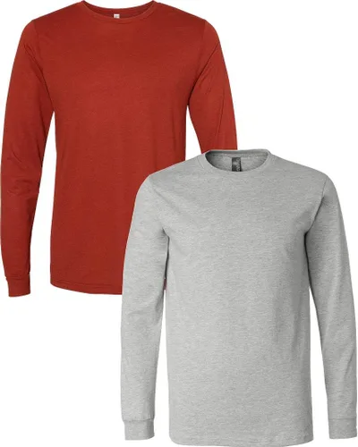 Vista 57 de Canvas Filmore 3501 - Camiseta de 4.2 onzas para hombre manga larga (1) Ceniza + (1) Jaspeado atlético
