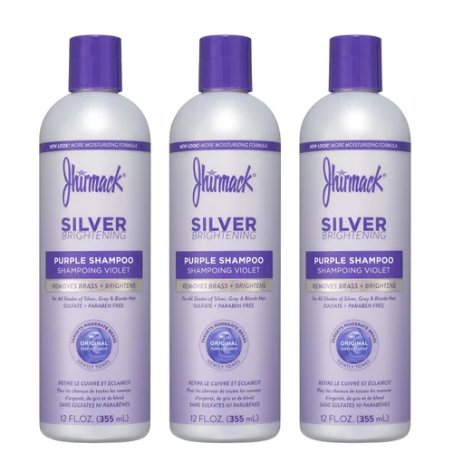 Vista 10 de Jhirmack Silver Brightening Purple Shampoo Set de 4 para todo tipo de cabello plateado, gris y rubio