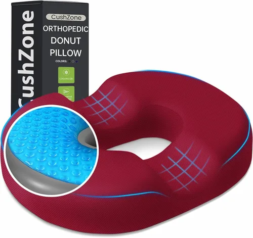 Vista 8 de CushZone Almohada Cojín de Asiento en Forma de Dona - Almohada de Piso de Gel Refrescante, Cojín de Piso de Espuma Viscoelástica para Oficina