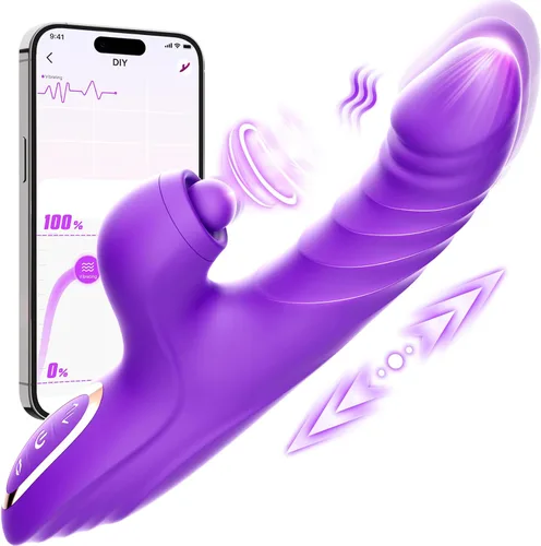 Vista 10 de Vibrador con empuje y consolador para mujeres Toendi, juguete de rosa para el punto G, estimulador del clítoris, juguetes sexuales, consoladores