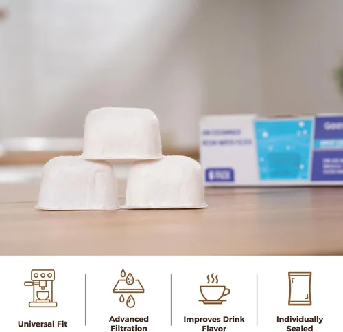 Vista 4 de Paquete de 6 filtros de agua premium para repuesto Breville BWF100 con resina de intercambio iónico