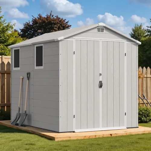 Vista 14 de Devoko 6X4 FT Plastic Outdoor Storage Shed with Floor, Dark Gray