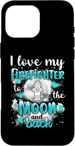 Vista 19 de Firefighter Wife I love my husband to the moon and back - Carcasa para iPhone 16