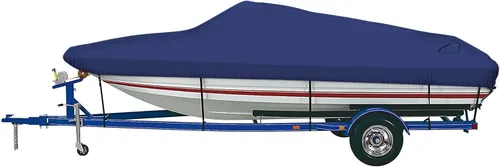 Vista 9 de iCOVER - Funda para lancha remolcable, resistente, impermeable, lona, grado marino, apta para lanchas de pesca y esquí, V-Hull, de 14-16 pies