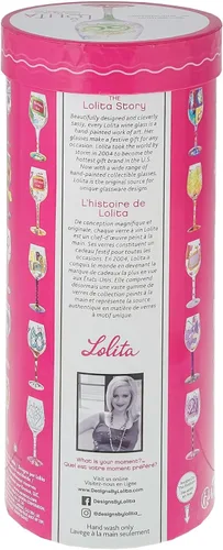 Vista 9 de Enesco Designs by Lolita Happy 60th Birthday - Copa de vino artesanal pintada a mano, 15 onzas, multicolor
