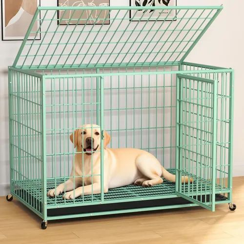 Vista 9 de Black 27 Inch Heavy Duty Large Dog Crate,Indestructible Dog Kennel Indoor